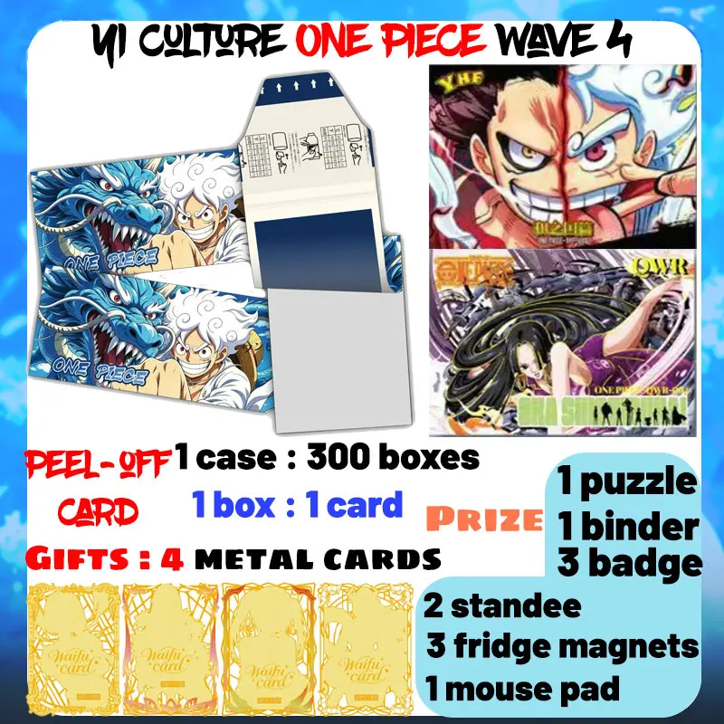 Wholesale 2026 Newest Yi Culture One Piece wave 4 Peel-off Card Game Hobby Nami Boa Yamato CCG Trendy Toys Birthday Party Gifts