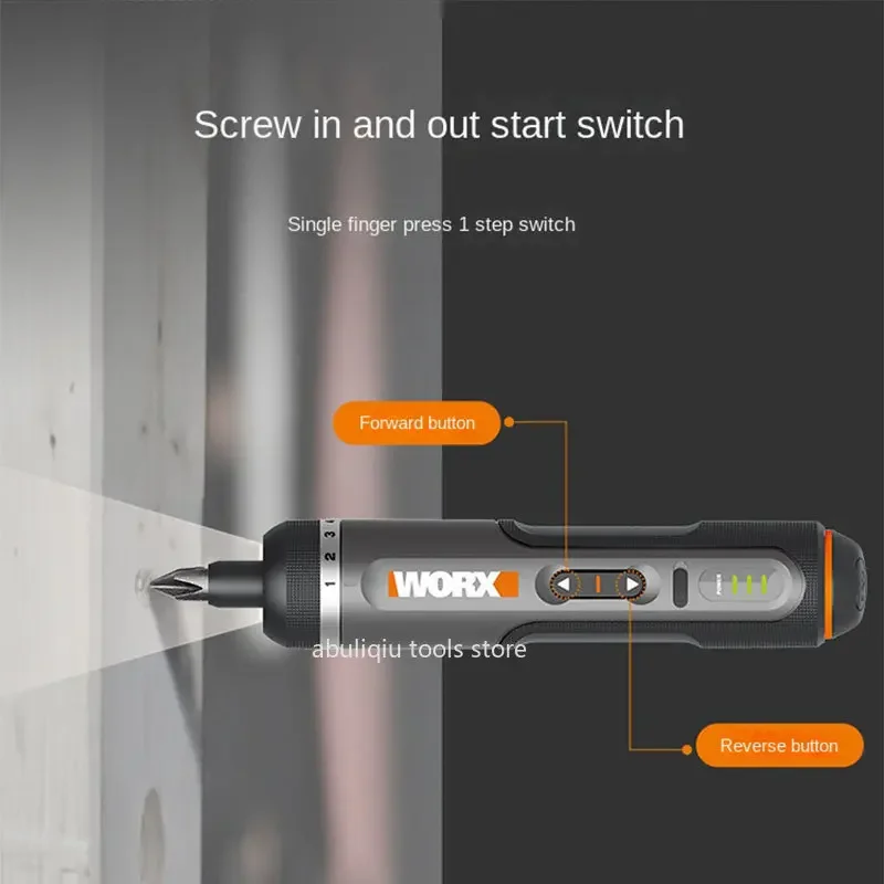 Worx 4V Mini Electrical Screwdriver Set WX242 Smart Cordless Electric Screwdriver USB Rechargeable Handle 30 Bit Set Power Tools