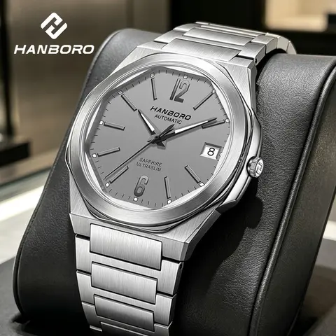 HANBORO Ultra Thin Steel King Series Men's Fully Automatic Mechanical Pearl Tourette Watch Fashion Personalized Watch 018