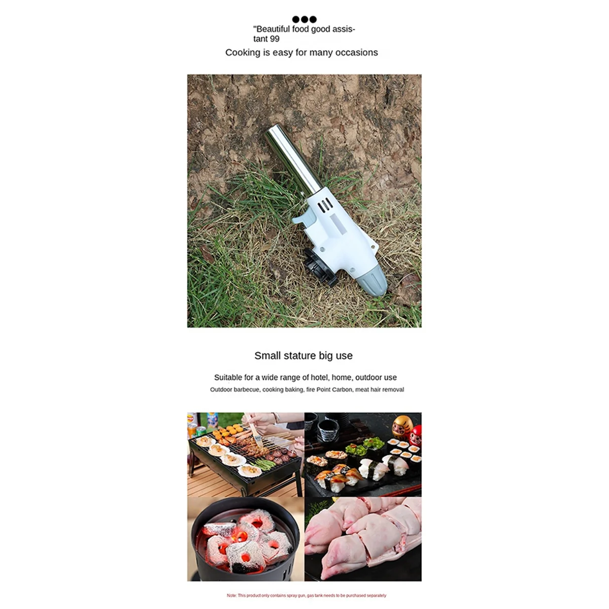 A72Z Barbecue extérieur allumeur automatique lance-flammes multifonction (carburant non inclus)