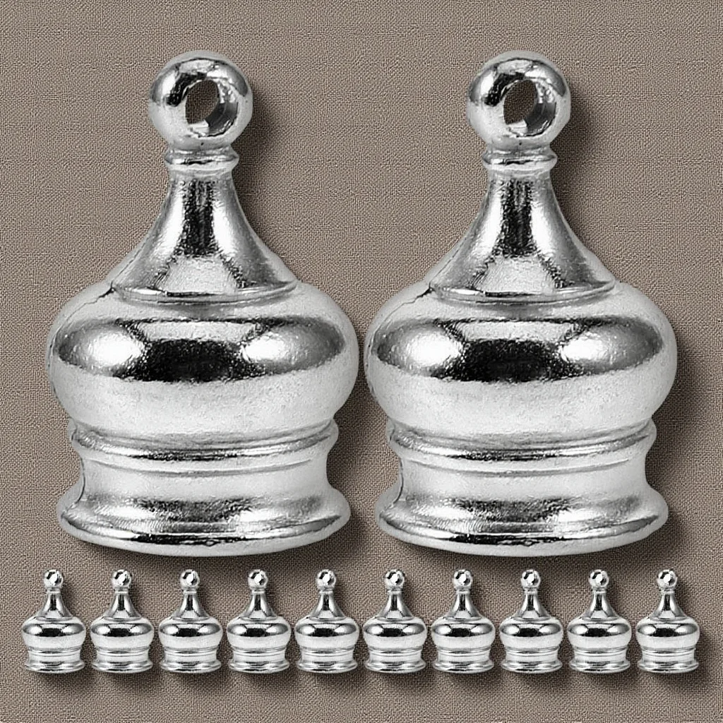 

12pcs Pierced Decorative Nut M10X1 Thread Crown Lamp Finial Cap Knob For Ceiling Chandelier Holder Silver Lighting Accessories