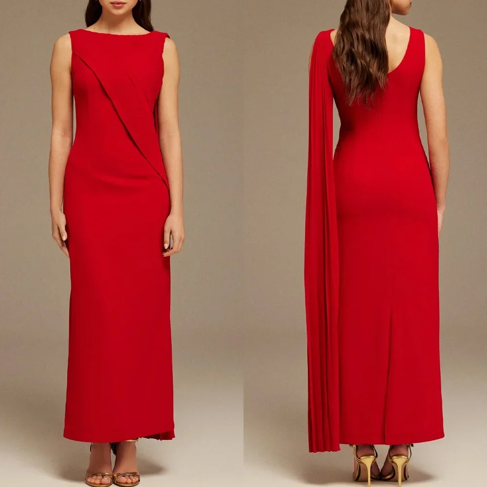 

Customized Sleeveless Drapped Top Maxi Dress A-Line Evening Dresses Formal Modern Exquisite High Quality Prom Party Gown for Wom