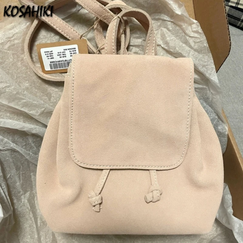 Vintage Simple Y2k zaini dolci estetici coreani All Match zaini per studenti da donna Fashion Chic Girls Cute Preppy Schoolbags