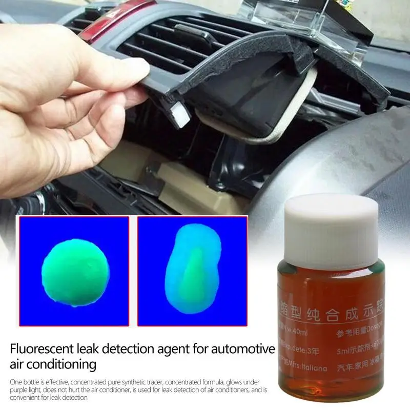 Universal Fluorescent Oil Leak Detector Test UV Dye Agent Automotive Air Conditioning Repair Tool for Car A/C Pipeline Repairing