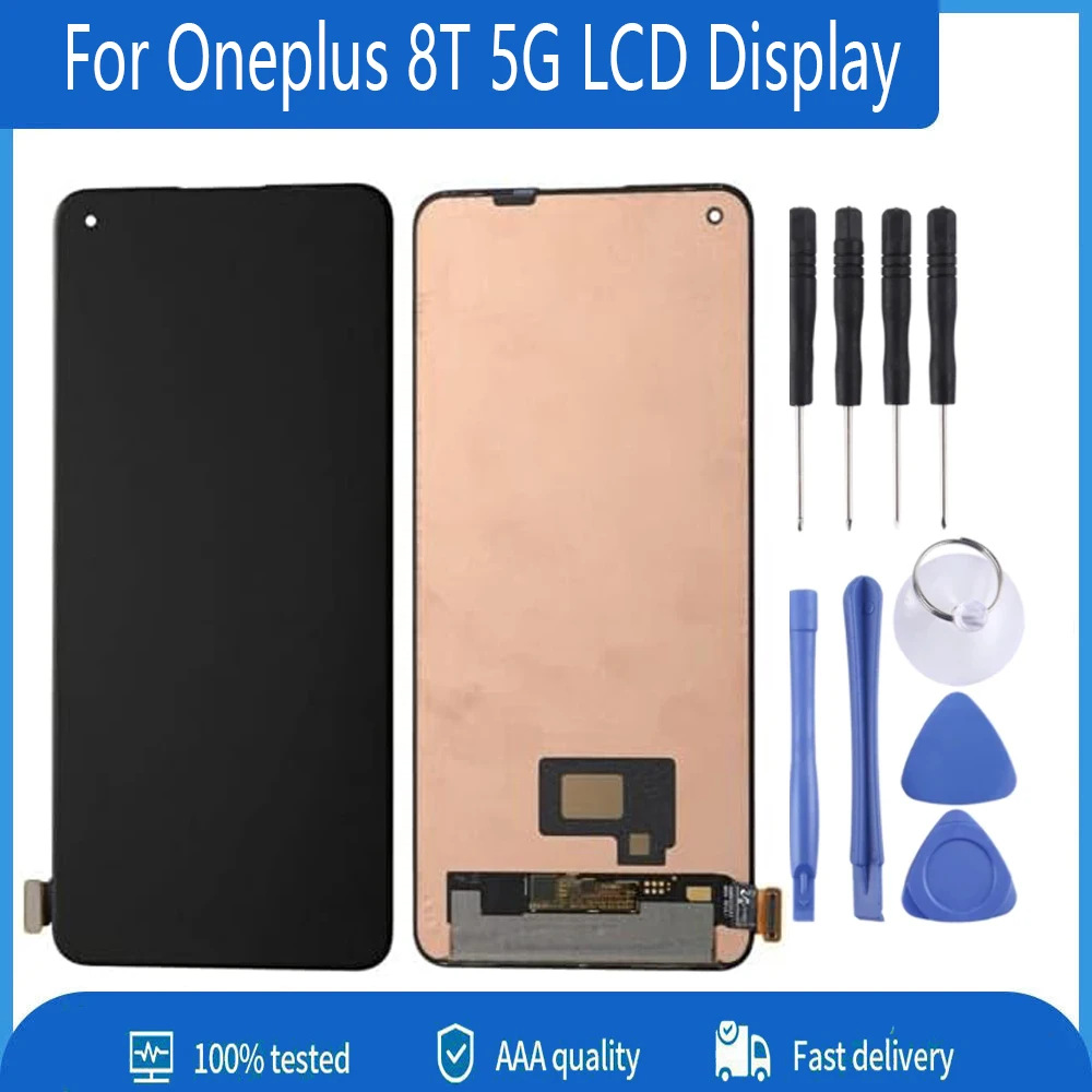 6.55\'\' 1+8T AMOLED LCD For Oneplus 8T 5G LCD Display Touch Screen Digitizer Assembly Replacement 1+8T LCD KB2001 KB2000 KB2003