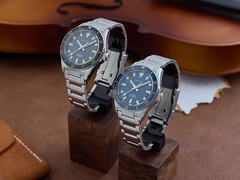 Baltany S3080 Herren Automatik Vintage Taucheruhr 39mm Retro Saphir Leuchtend 200M Wasserdicht Ozean-Schwimm-Stahlarmband Dress-Uhr – Detail 1