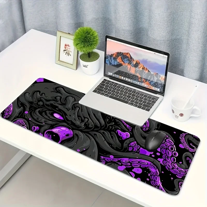 CIFBUY Large Gaming Mouse Pad Purple Octopus PC Keyboard Desk Mat Durable Non-Slip Rubber Base Home Office Laptop Computer Decor