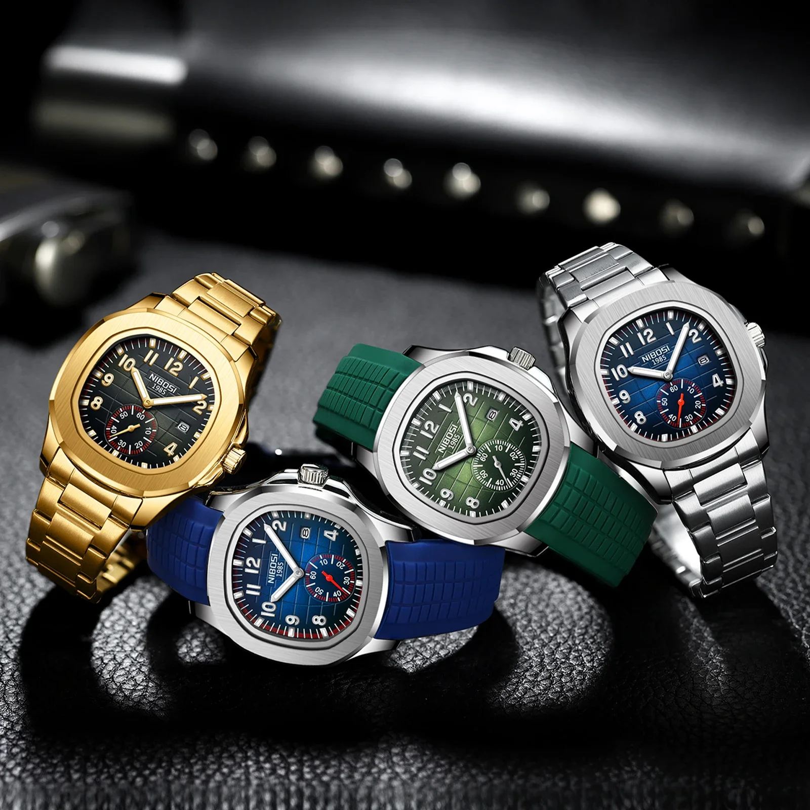NIBOSI แฟชั่นแบรนด์หรูผู้ชายนาฬิกาสแตนเลสส่องสว่างวันที่ Casual นาฬิกาผู้ชายนาฬิกากันน้ํา relogios masculino