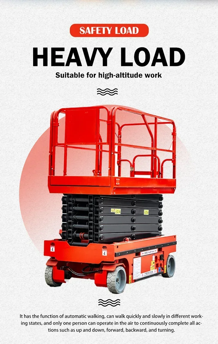 

10M Mobile Electric Scissor Lift Aerial Work Platform Telescopic Lift Large Capacity Hydraulic Platform for Ceiling Installation