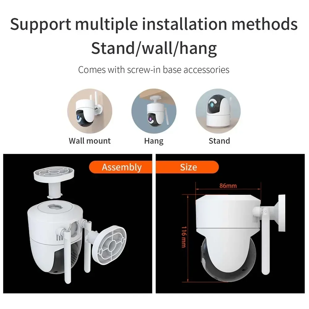 Imagem -05 - Tuya 6mp Câmera ip 2.4g 5g Banda Dupla Wifi Câmeras de Segurança em Casa ao ar Livre à Prova Impermeável Água Detecção Movimento Cctv Câmera Vigilância Vídeo