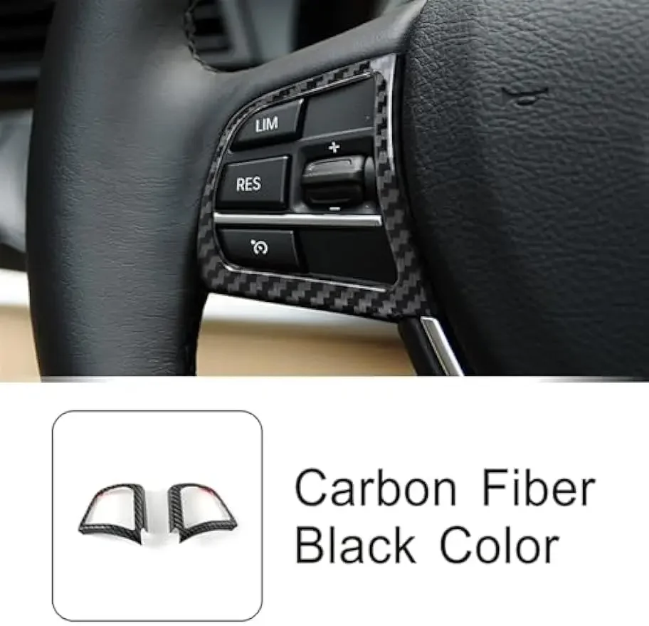 

Carbon Silver Fiber Interior Steering Wheel Button Cover Decoration For BMW 5 Series F10 F11 F01 F02 2010-2017