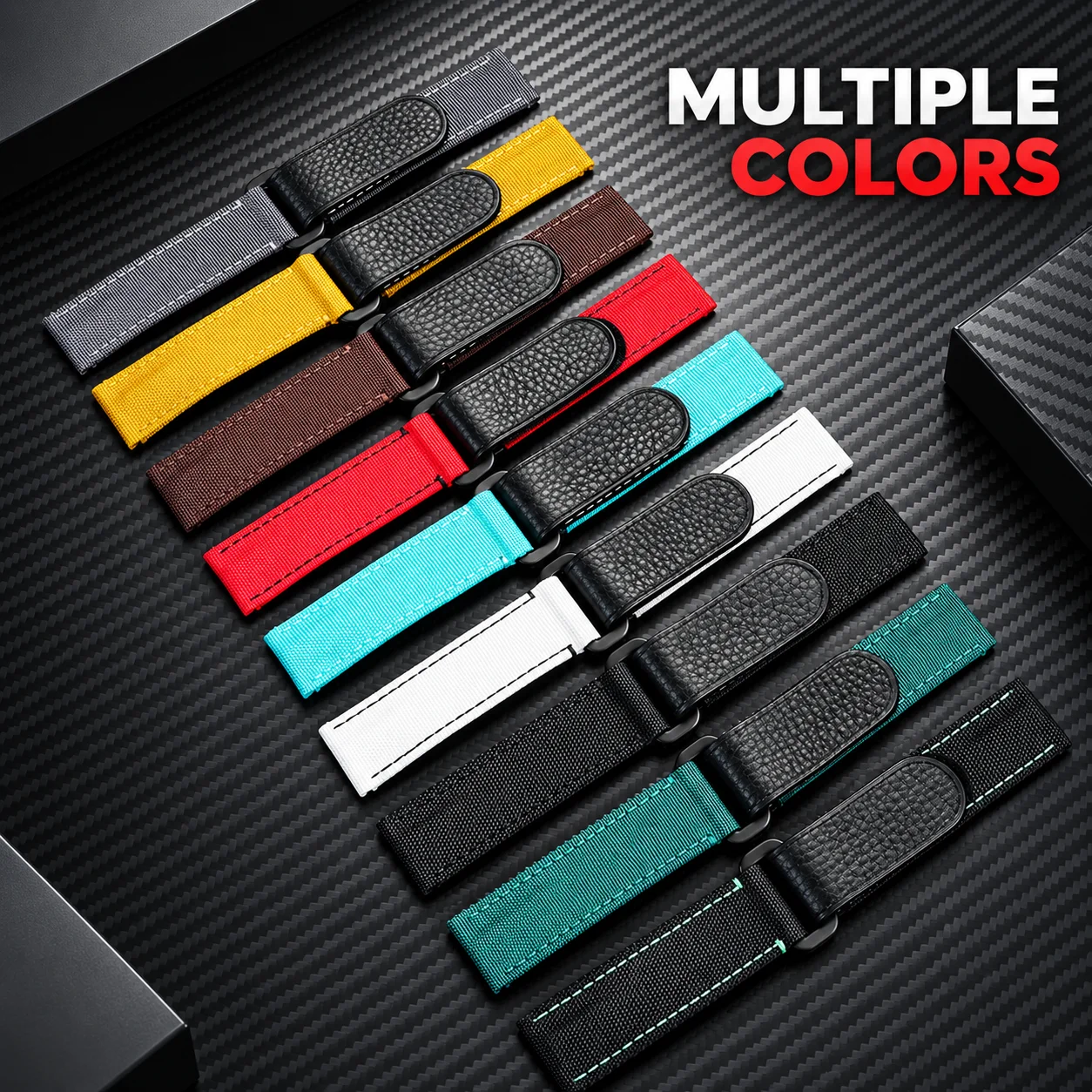 Hook and Loop Fastener Canvas Watch Strap 20mm Adjustable Fast for Rolex Daytona Omega Seahorse Rudder Bay Seiko Nylon Watchband