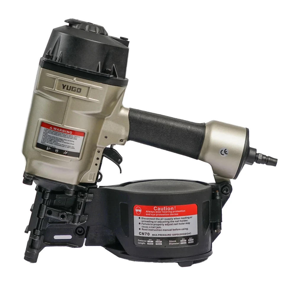 

Professional Heavy Duty Pneumatic Pallet Gun Coil Wire Nail Guns CN70 Model Air Tool Coil Nailer Roofing Nailer Gun for Wood