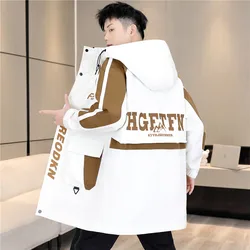 Classic Casual Hooded Men's Jackets 2026 Spring Autumn Outdoor Sports Windbreaker Top Clothing Streetwear Loose Mid-Length Coats