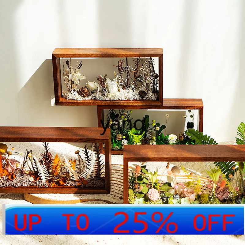 

LH Eternal Flower Dried Flower Solid Wood Photo Frame Finished Plant Home Ornament Gift