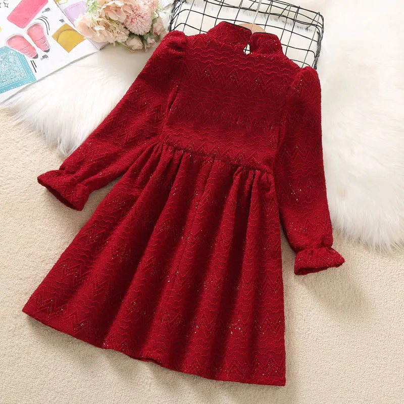 IYEAL Girl's Red Dress With Velvet Cheongsam Princess Dress Chinese Style New Year's Dress For Children Girl