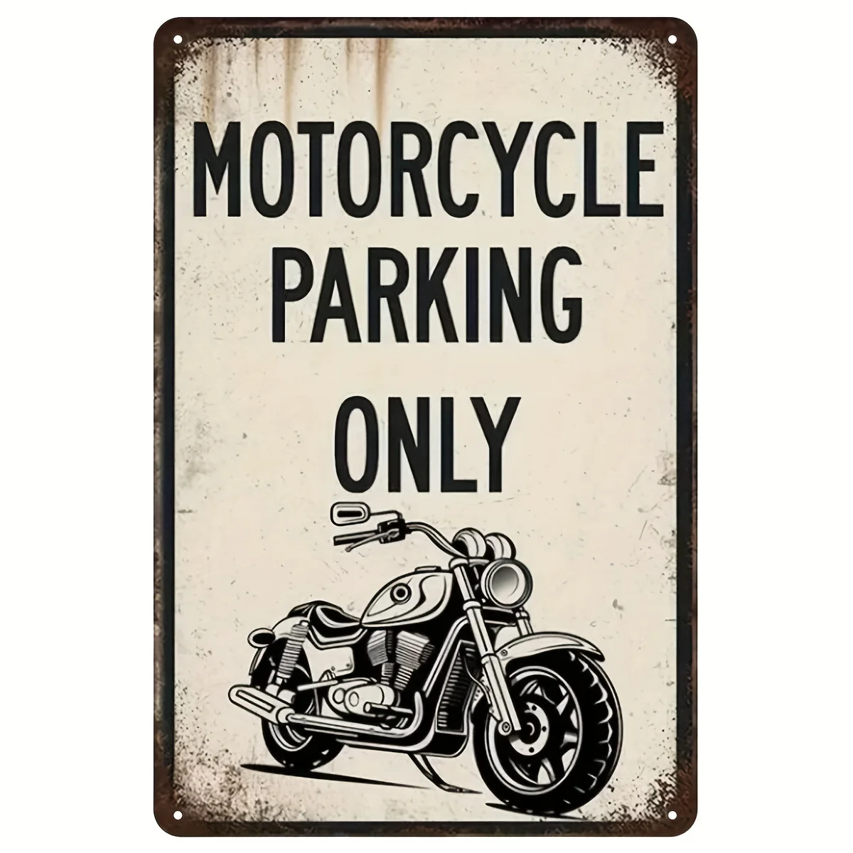 

Vintage Motorcycle Parking Only Metal Sign - 8X12 Inch Outdoor Garage Decor, Perfect For Home, Bar, Cafe, And Restaurant Wall Ar