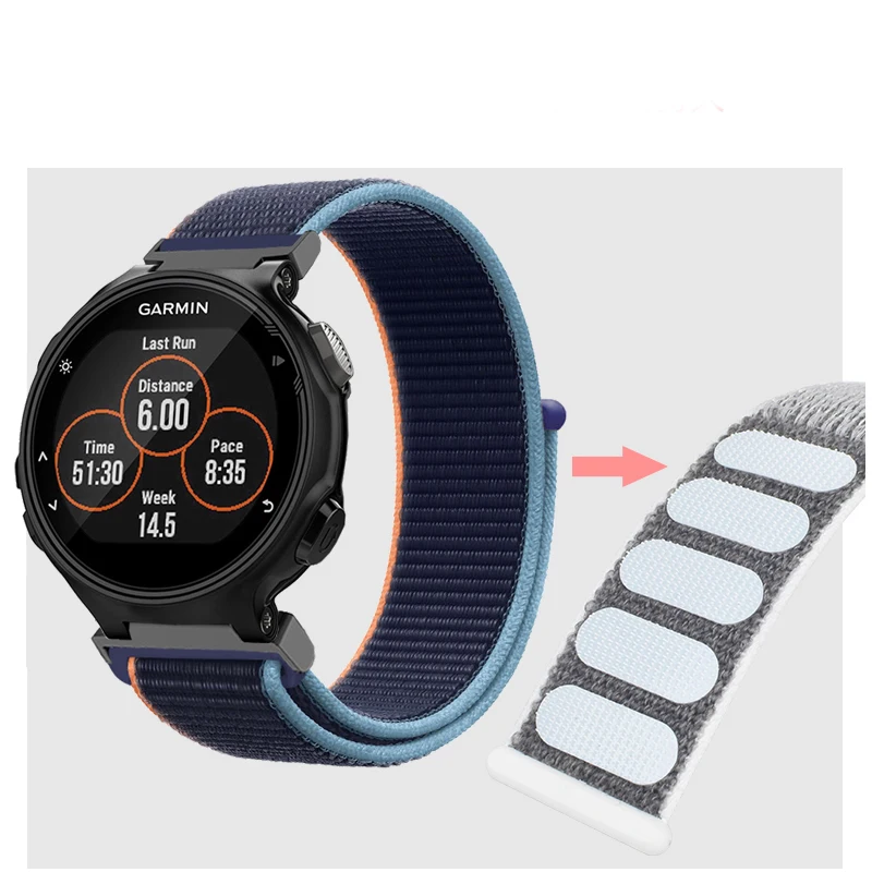 

New nylon ring strap for Garmin Forerunner 235 735xt 220 230 630 620 Method S20 S5 S6 smartwatch with Women's bracelet Correa