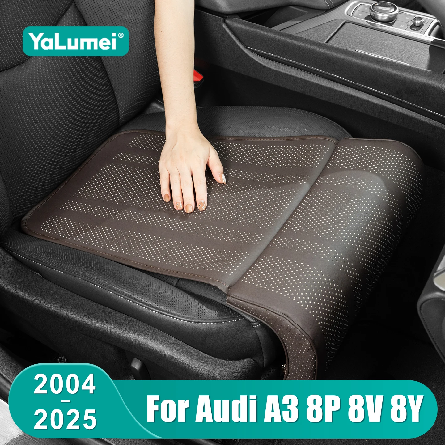 

For Audi A3 8P 8V 8Y S3 RS3 2004 - 2017 2018 2019 2020 2021 2022 2023 2024 2025 Leather Car Leg Support Pillow Cover Memory Foam