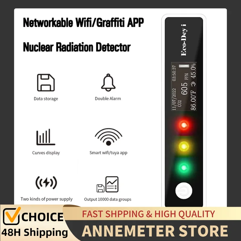 

Nuclear Radiation Detector – 0.01-1000μSv/h Range, Beta/Gamma/X-Ray Sensing, Rechargeable, Real-Time Data & Alarm