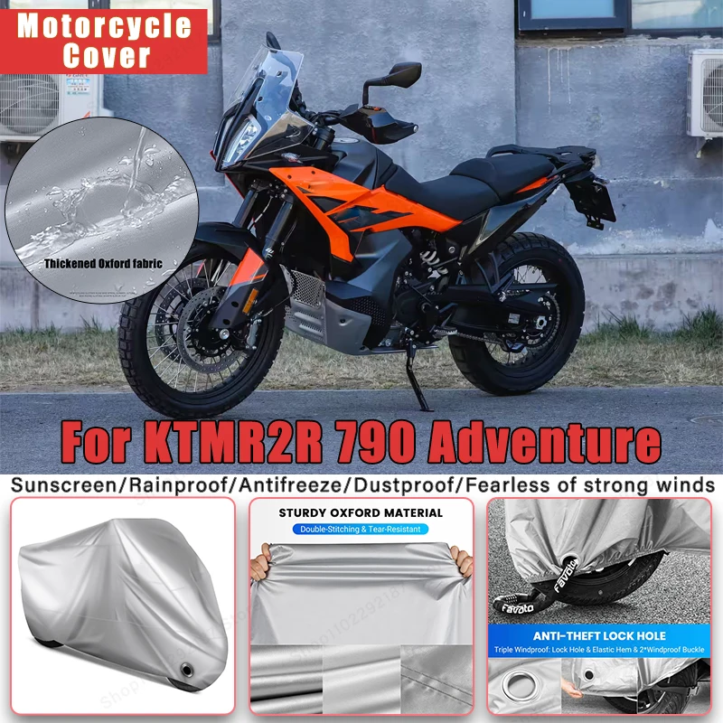 

For KTMR2R 790 Adventure No Ear Motorcycle Cover - Outdoor Full Body Protection, Waterproof Dustproof Sunscreen Accessories