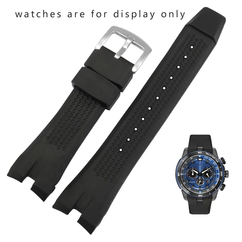 

Concave Interface Silicone Watchband Black Strap Pin Buckle For C-ITIZEN AW1475 1476 1615 CA4154 Men's Wristband