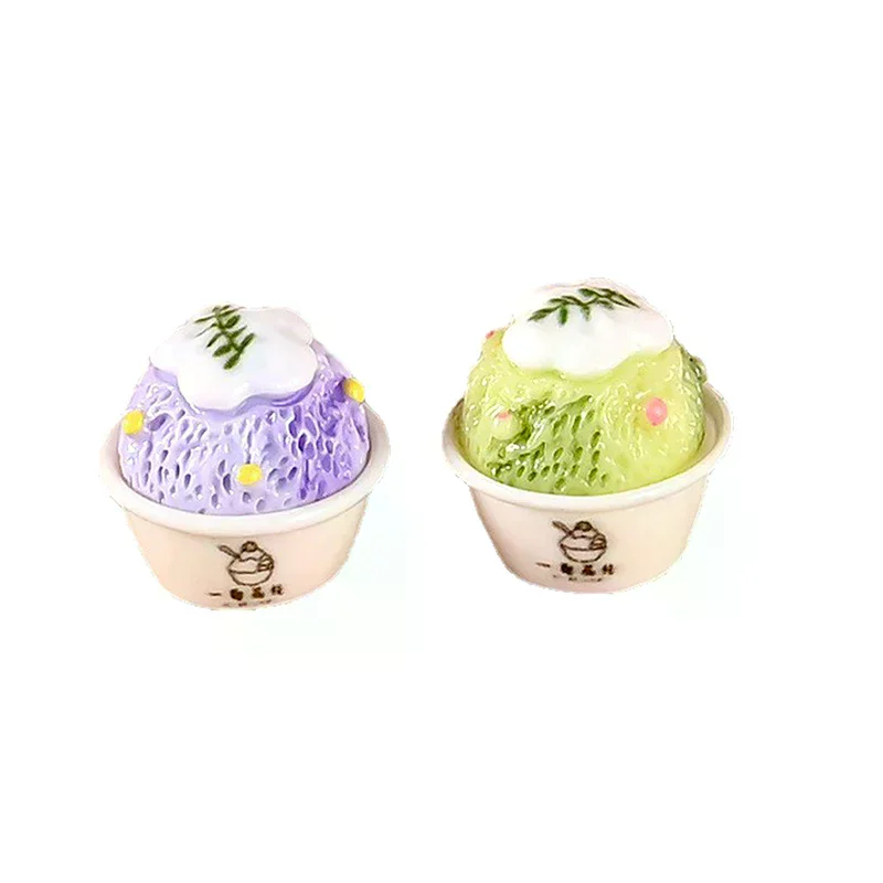ชุดของเล่นอาหารจิ๋วสำหรับบ้านตุ๊กตา 6 ชิ้น น่ารัก รูปแบบแยม ไอศกรีมโคน ของตกแต่งบ้าน ของเล่นเสริมสร้างจินตนาการสำหรับเด็ก