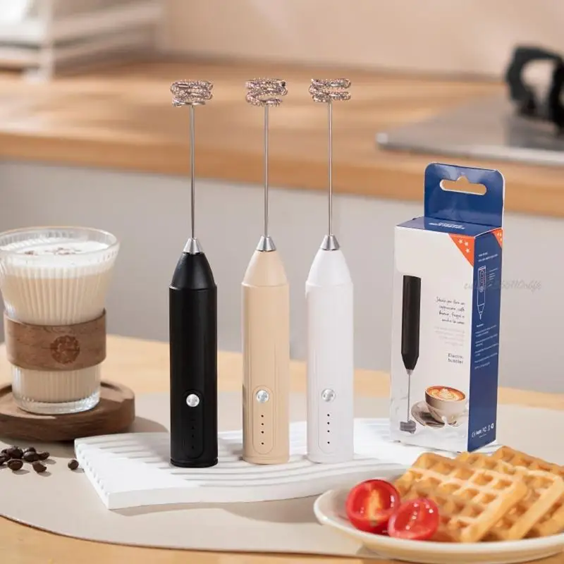27RB Wireless Rechargeable Electric Milk Frother Speed Adjustable Handheld Foam Maker