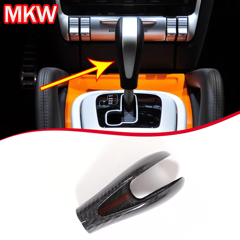 

For Porsche Cayenne 2004-2009 Real Carbon Fiber Car Gear Shift Knob Shifter Lever Cover Decoration Car Interior Accessories