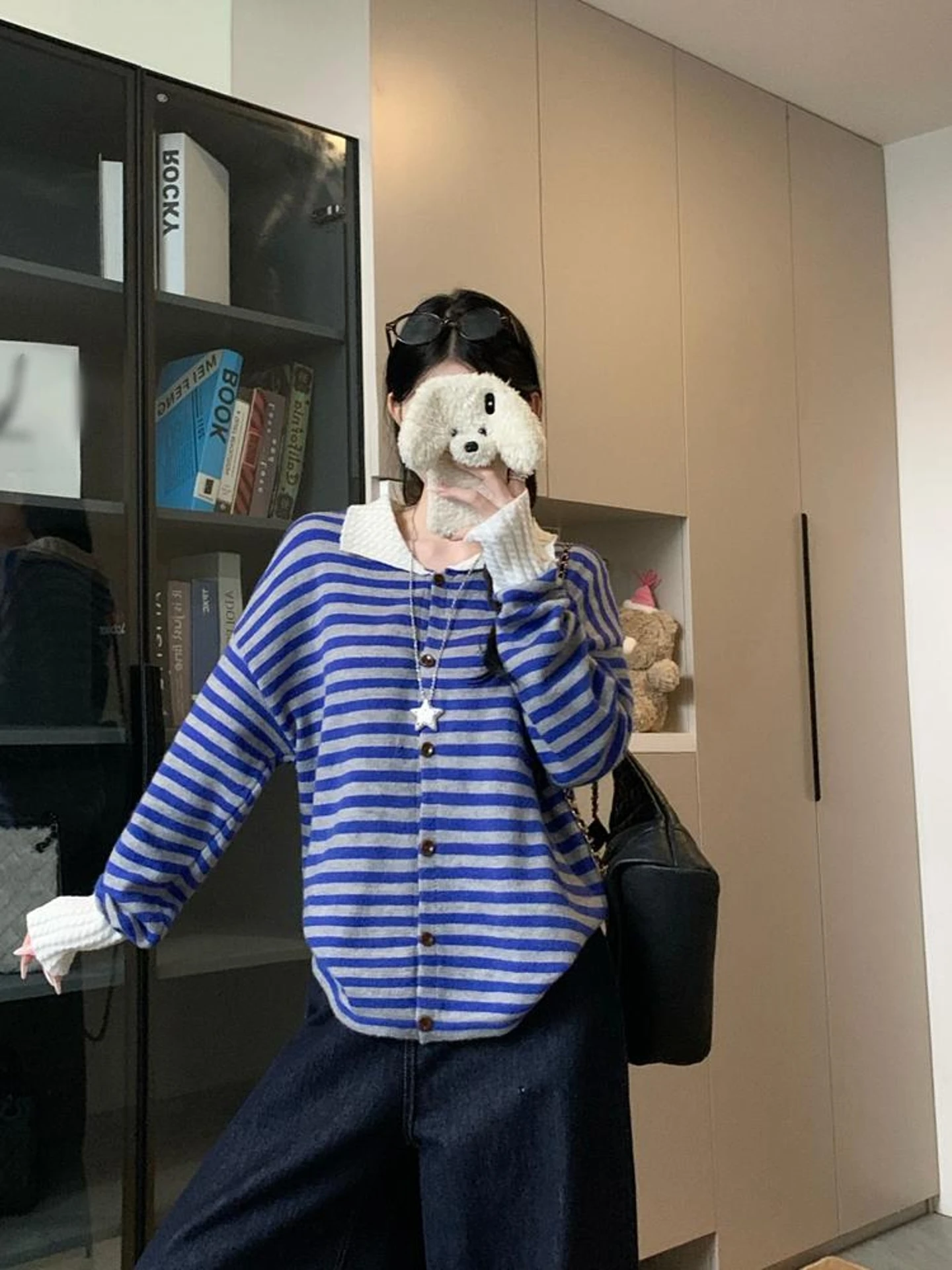 

Водный свободный цветной длинный вязаный свитер в стиле ретро с цветочным воротником, женский повседневный универсальный осенне-зимний свитер, Новое поступление