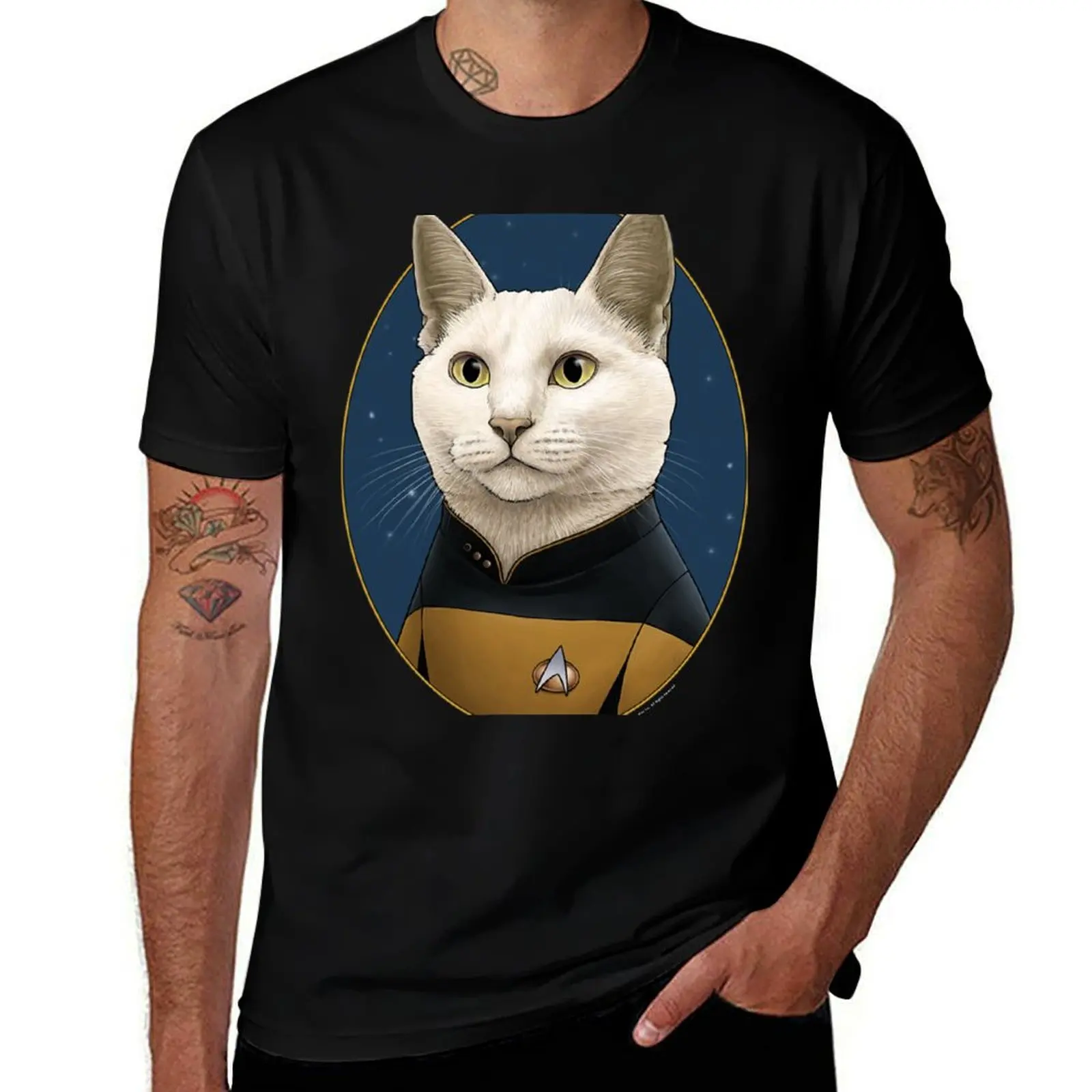 Star Trek Data Cat Formation T-Shirt Plus Size Loose Short Sleeve Top T-Shirt