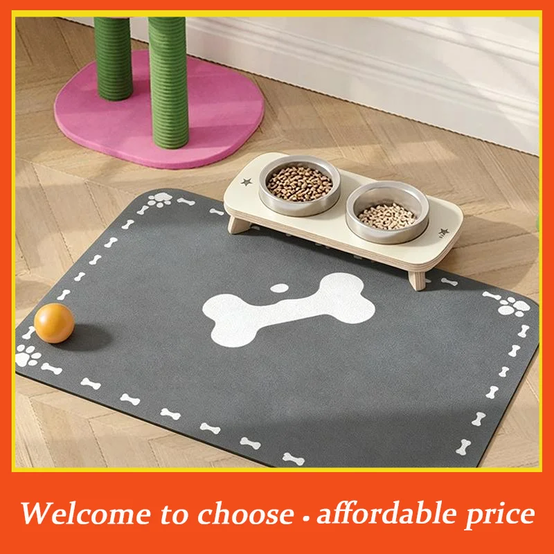 **For Food And Water Bowl With Waterproof Quick-Dry Rubber Backing Non-Slip Home Pet Mat Diatomaceous Mud Absorbent Pet Placemat