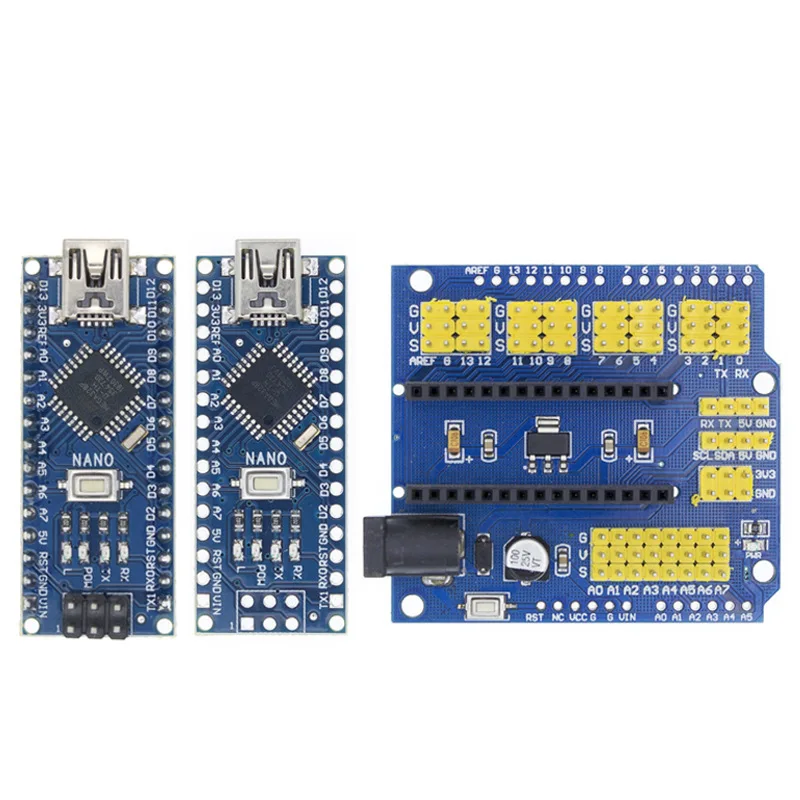 Nano V3.0 ATmega328P 5V 16Mhz Controller Board CH340 USB Driver and Nano Uno Expansion board for Arduinos