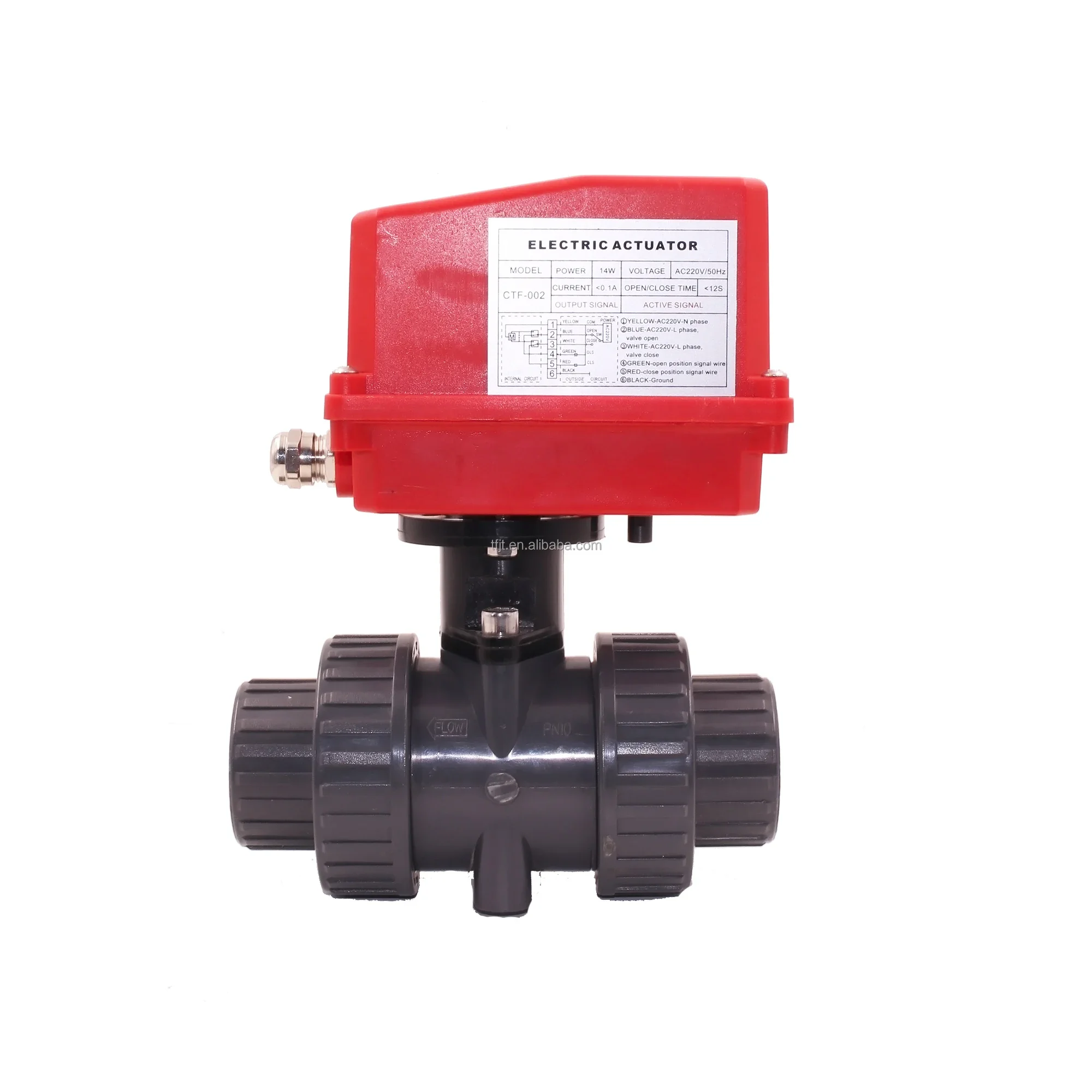 AC220V UPVC 2 way/3 way motorized PVC ball valve price 220V 1.6MPA for home-automation system, swimming pool equipment