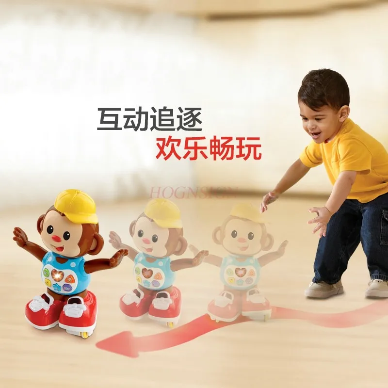 Interattivo Chasing Monkey Music Dance Robot intelligente Baby Early Education Toy Sound and Light Learning Steps