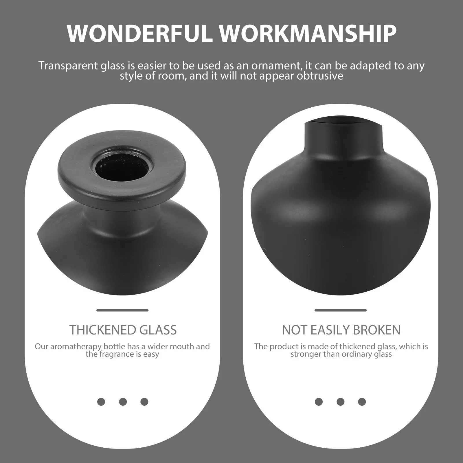 2Pcs Decorative Aroma Bottles Glass Frosted Empty Essential Oil Bottle for Perfume Storage Versatile Decor Supply