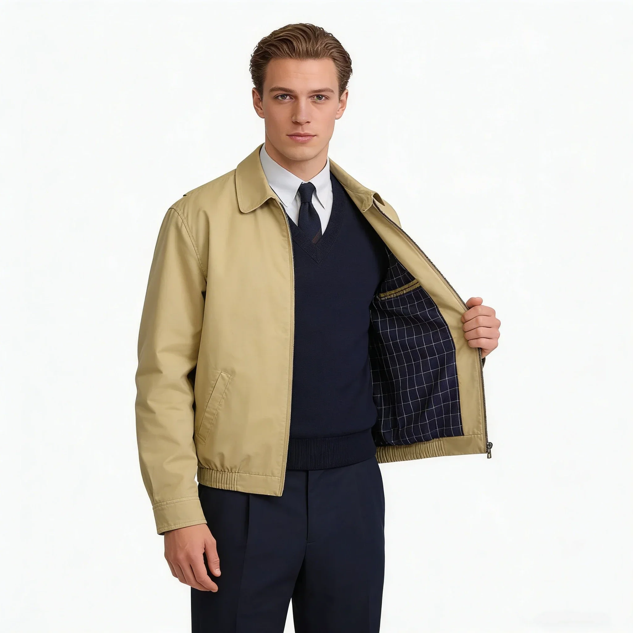 men's jackets and light coats Man jacket polo jacket old money classic Vintage water washing luxury man jacket golf wear 1