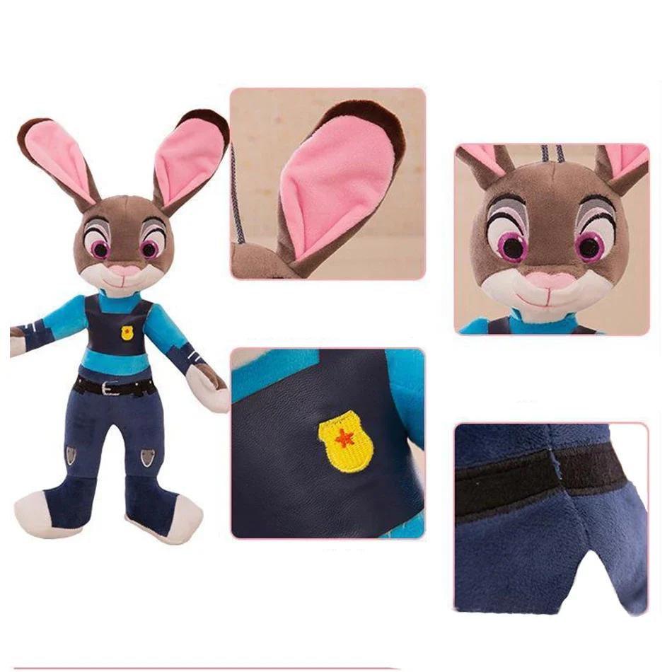 40-50 cm Zoo-Charakter Nick Wilde Judy Hopps Cartoon Niedliche Spielzeugpuppe Modell Geburtstags- und Weihnachtsgeschenk für Freunde – Detail 4