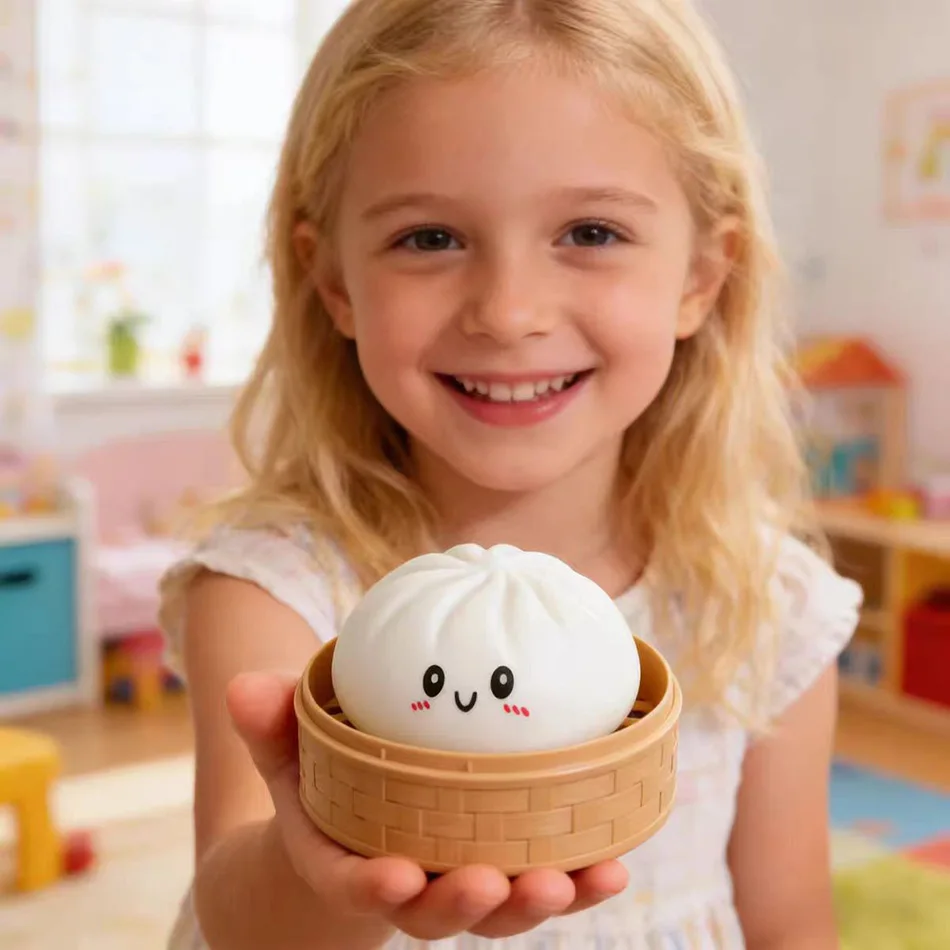 

Антистрессовые мячики-пельмени: сенсорная игрушка-имитация еды с пароваркой, мялка-антистресс для рук