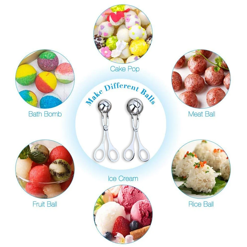 Keuken Newbie Gehaktbal Maker Toolor Rvs Gevulde Gehaktbal Clip Diy Vis Vlees Rijst Bal Maker Non-stick Gehaktbal mold