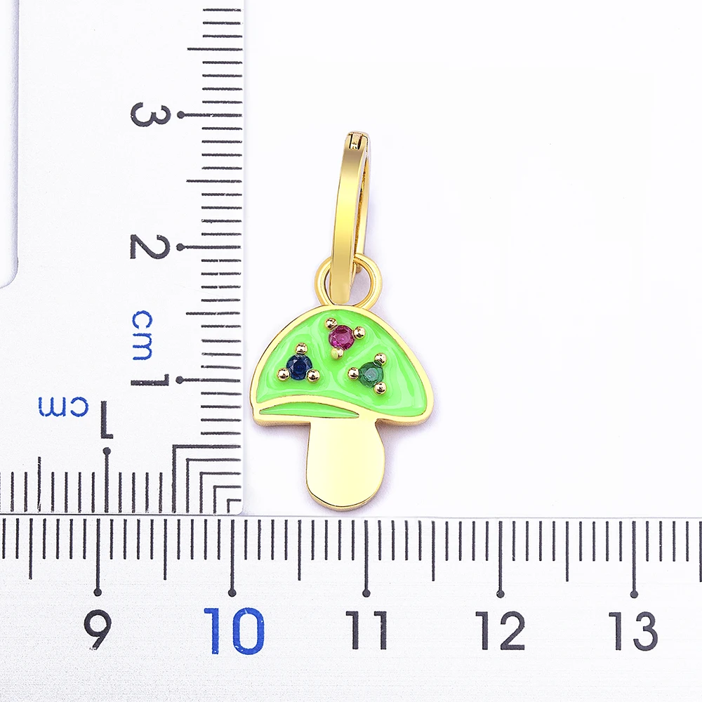 AIBEF New Fashion Enamel Cute Candy Mushroom Pendant Hanging Zircon Earrings Women's Charm Oil Drop Jewelry Party Exquisite Gift