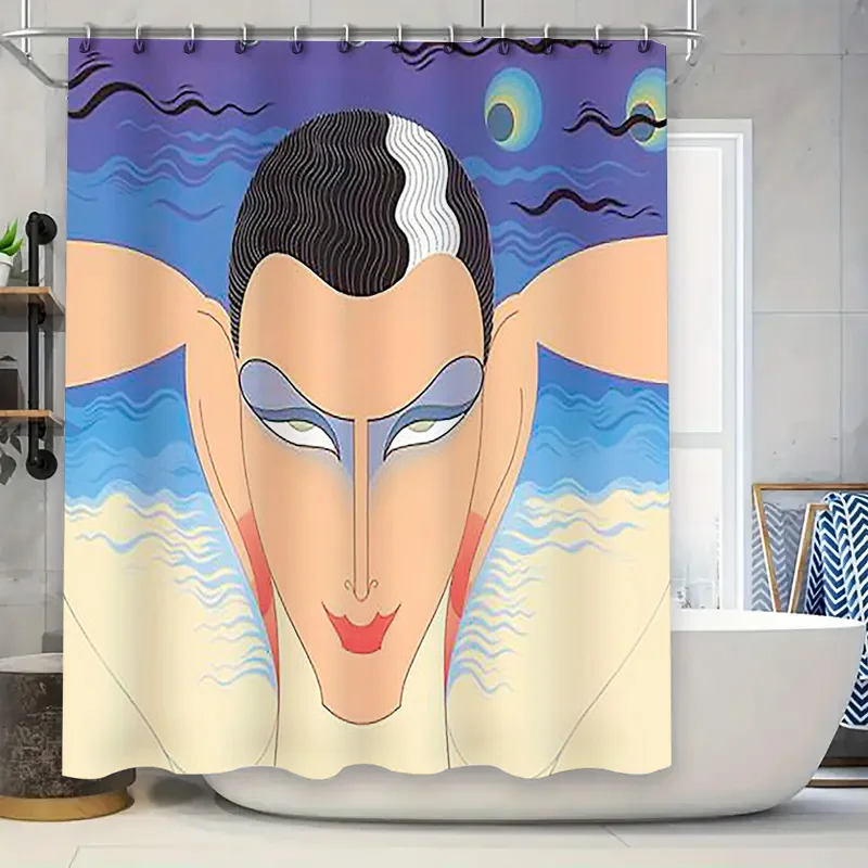 

Unique Shower Curtain Modern Abstract Art Bathroom Decor Waterproof Fabric Liner Backdrop