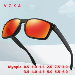VCKA Brand Designer Glasses Driving Myopia Men Sunglasses Women Polarized Square TR90 Frame Custom Prescription Len -0.5 to -6.0