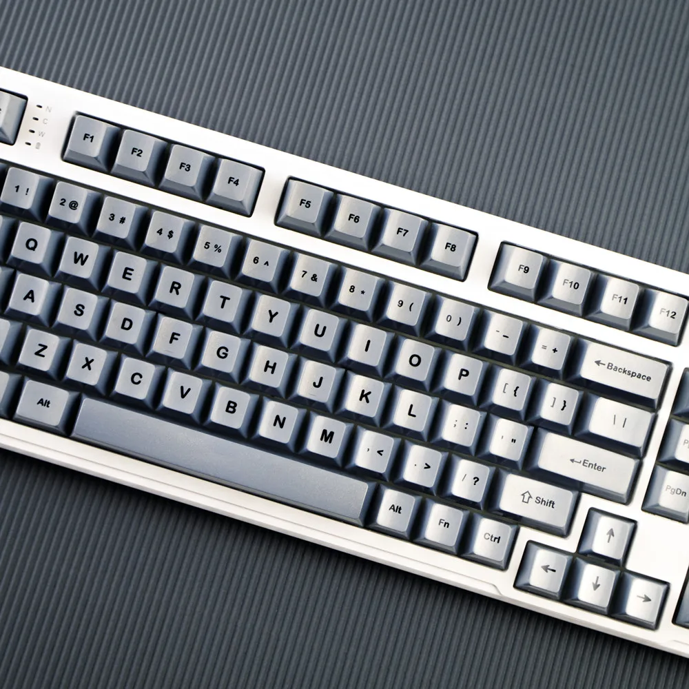 Metal Grey Keycap Cherry Profile 124 Keys PBT Material DYE Sublimation Keycaps For  Silver Kit Mechanical Keyboard