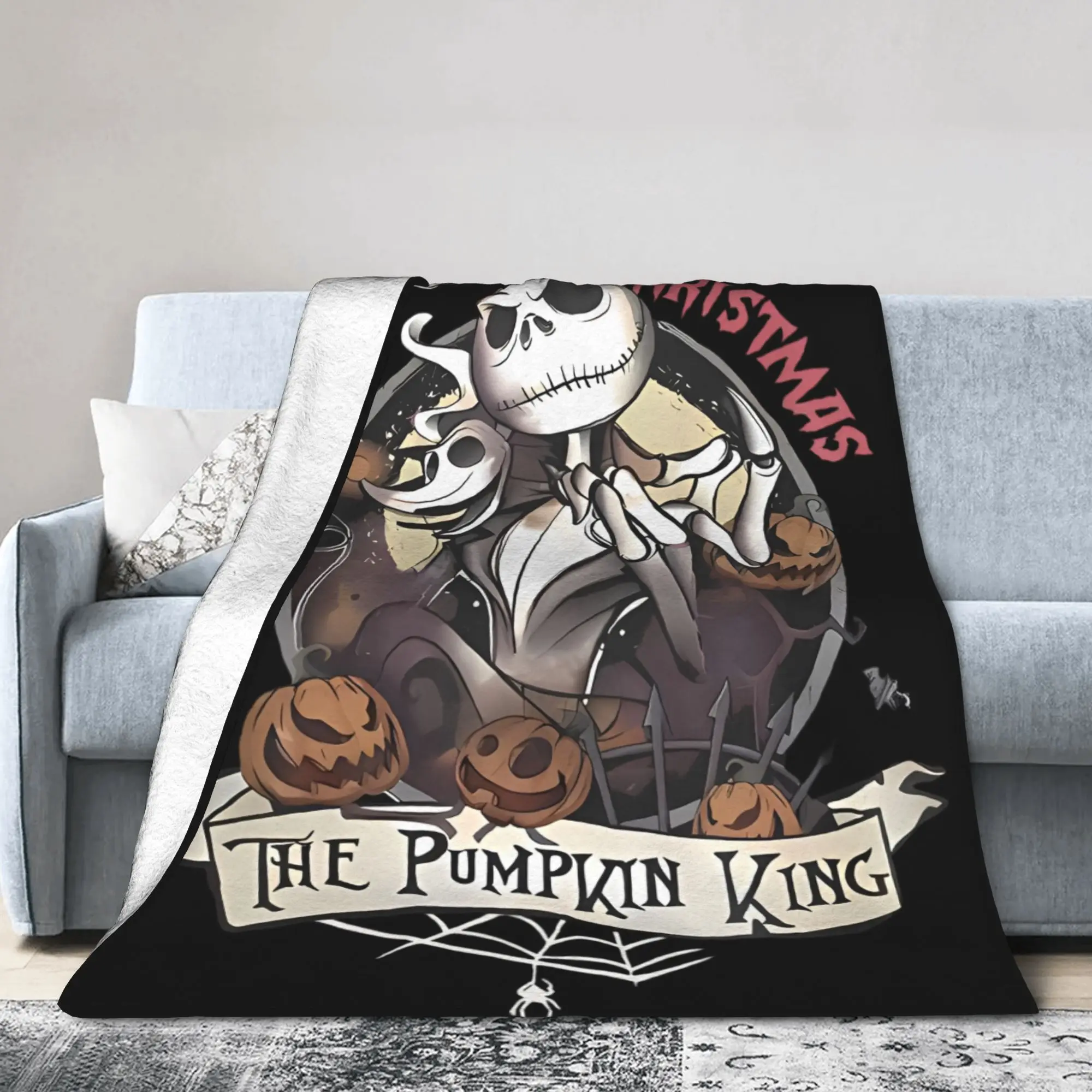 كابوس قبل عيد الميلاد بطانية متعددة الأحجام دافئة مريحة رقيق رمي البطانيات للأريكة والأريكة والسرير #3