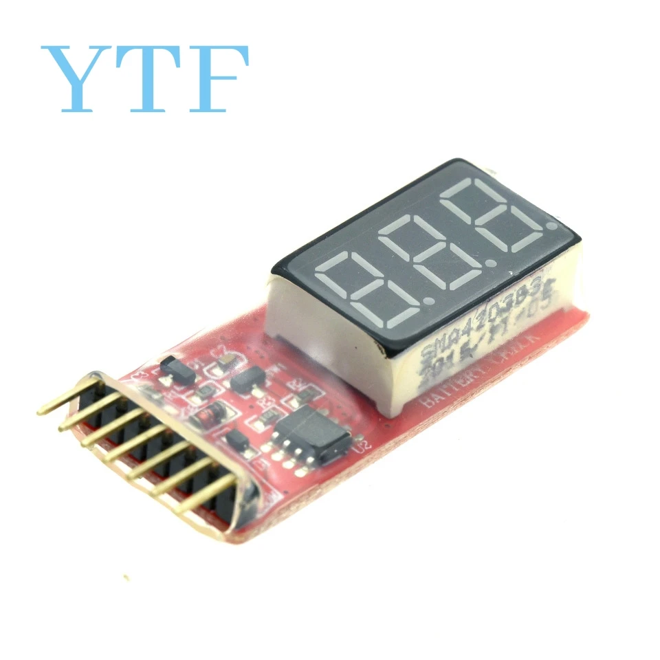 Electric Display 2S-6S Voltage Display Lithium Battery UAV Model Vehicle Model Battery Voltage Detector High Precision