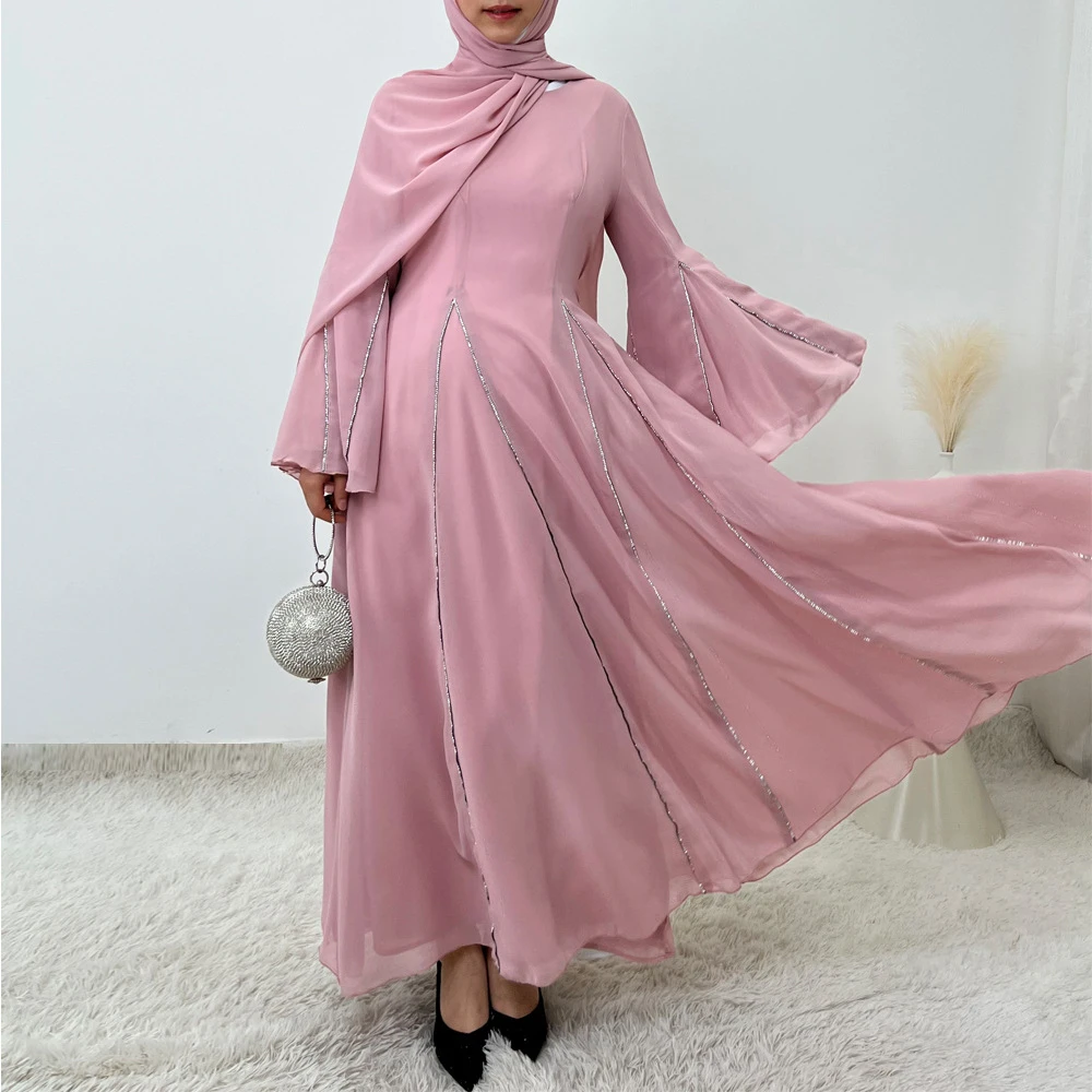 

Prom Dresses Hijab for Elegant Women Long Sleeve Floor Length Abayas Muslim Evening Party Gown Vestidos
