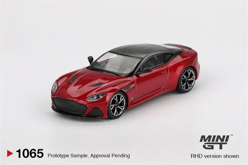 

MINI GT 1:64 DBS Hyper Red LHD Коллекция литых моделей автомобилей Миниатюра