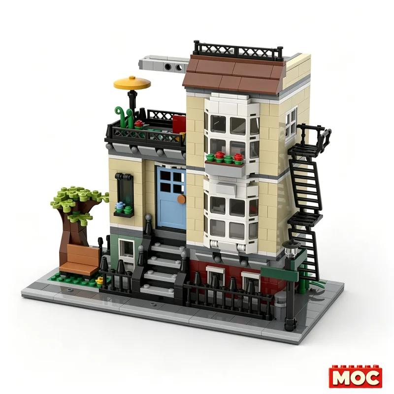 1315Pcs Little Modulars Module 3 Town House Custom Building Blocks City Street Modular Build Scene Model Education Assembly Toy