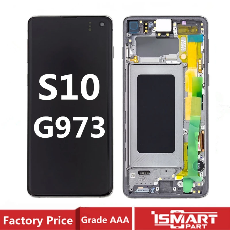 Incell For Samsung Galaxy S10 LCD Touch Screen Display Digitizer Assembly with Frame TFT Replacement No Fingerprint G973F